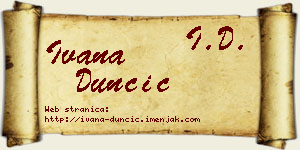 Ivana Dunčić vizit kartica